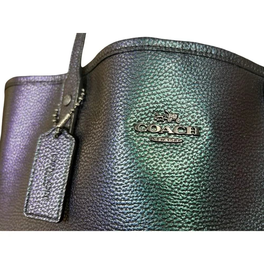 Coach Hologram Leather Open City Tote & Wallet Color Shifting Oil Slick F22550 - Picture 3 of 16